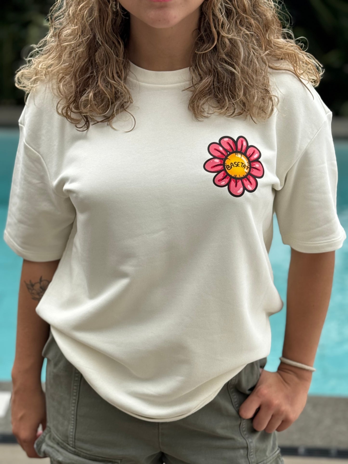 T-shirt oversize French Terry Fleur