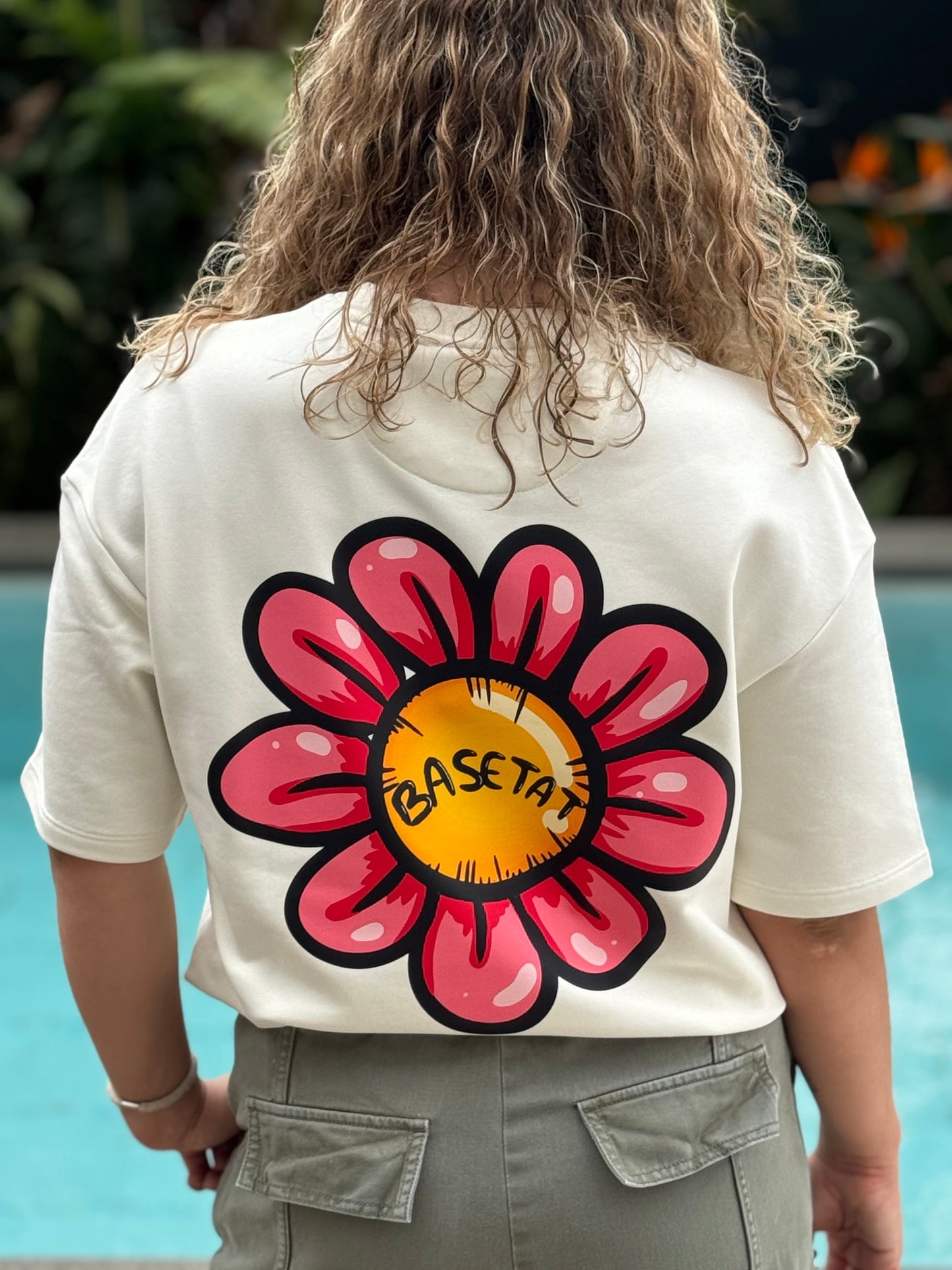 T-shirt oversize French Terry Fleur