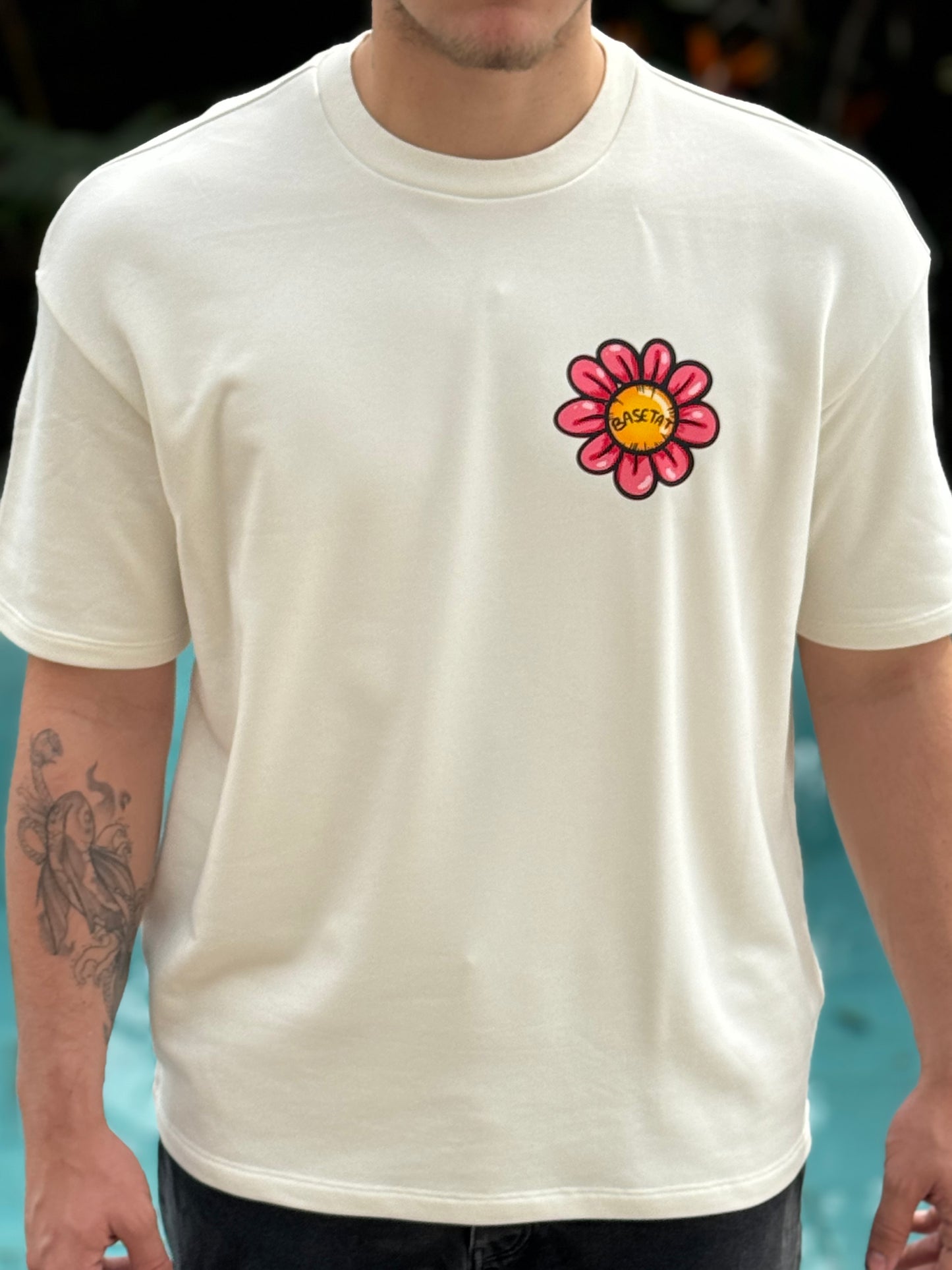 T-shirt oversize French Terry Fleur
